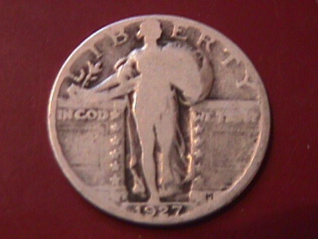 STANDING LIBERTY SILVER QUARTER 1927-s VERY GOOD CONDITION