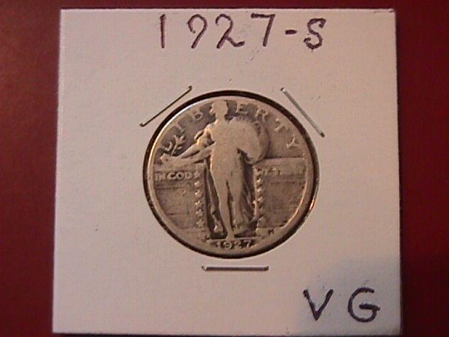 STANDING LIBERTY SILVER QUARTER 1927-s VERY GOOD CONDITION