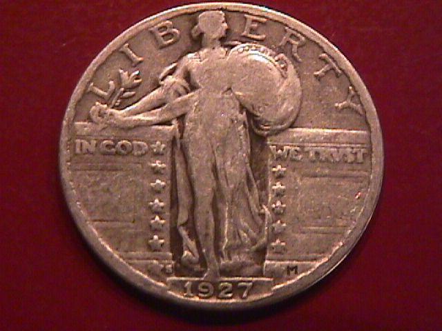 STANDING LIBERTY SILVER QUARTER 1927-s Fine Plus condition