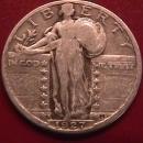 STANDING LIBERTY SILVER QUARTER 1927-s Fine Plus condition