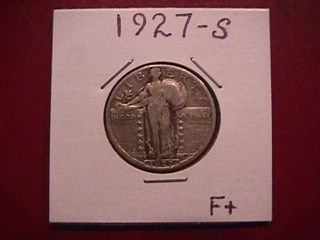 STANDING LIBERTY SILVER QUARTER 1927-s Fine Plus condition