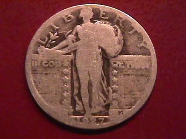 Standing Liberty Silver Quarter 1927-S Good Condition