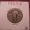 Standing Liberty Silver Quarter 1927-S Good Condition