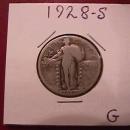 Standing Liberty Silver Quarter 1928-S Good Condition