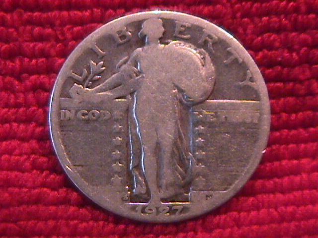 Standing Liberty Silver Quarter 1927-S Very Good Condition