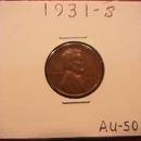 Lincoln Penny Copper 1931-S Almost Uncirculated 50 Condition