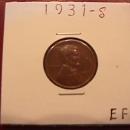 Lincoln Penny Copper 1931-S Extremely Fine Condition