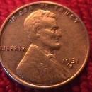 Lincoln Penny Copper 1931-S Almost Uncirculated 50 Condition