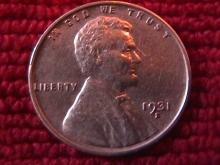Lincoln Penny Copper 1931-S Almost Uncirculated 50 Condition