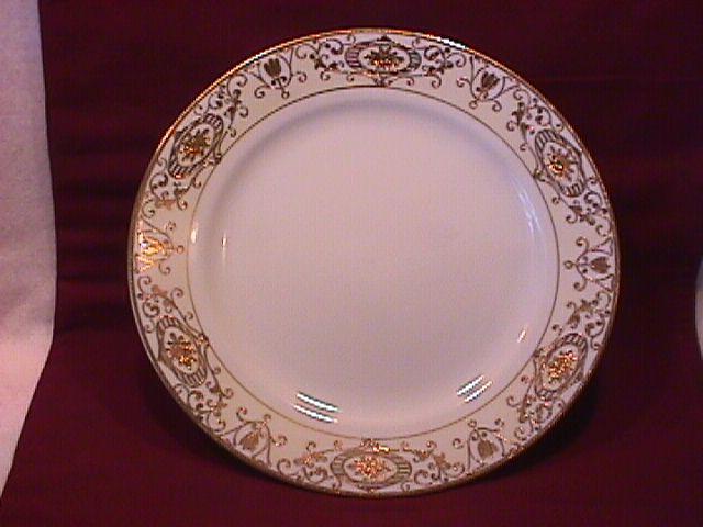 Noritake China-Nippon-(White & Gold) Dinner Plate