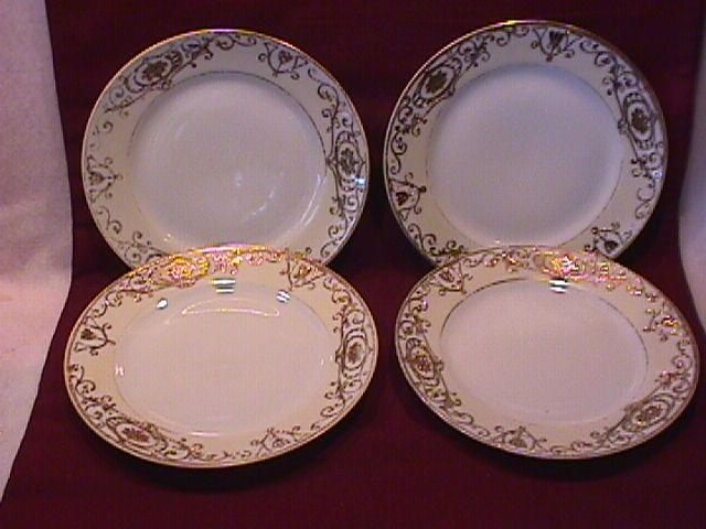 Noritake China-Nippon-(White & Gold) 4=Cake Plates As-Is