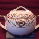 Noritake China-Nippon-(White & Gold) Covered Sugar Style #3