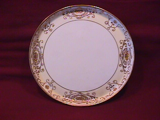 Noritake China-Nippon-(White & Gold)=(Rare) Round Bon Bon Tray