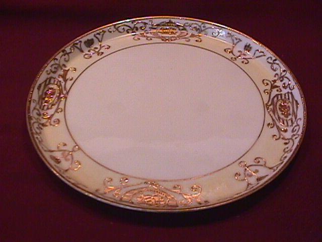 Noritake China-Nippon-(White & Gold)=(Rare) Round Bon Bon Tray