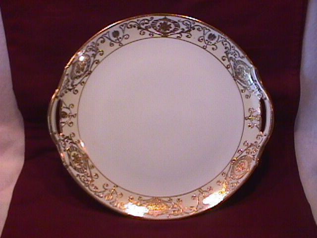 Noritake China (White & Gold) Handled Cake Plate