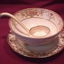 Noritake China-Nippon- (White & Gold) (RARE) = 3-Piece Whip Cream Set