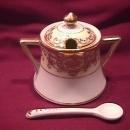 Noritake China-Nippon- (White & Gold) Mustard Jar-Bell Shape
