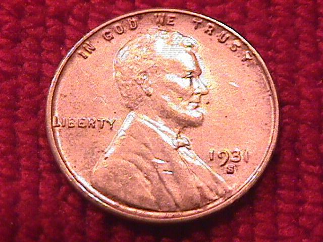 Lincoln Copper Penny 1931-S Mint State #60