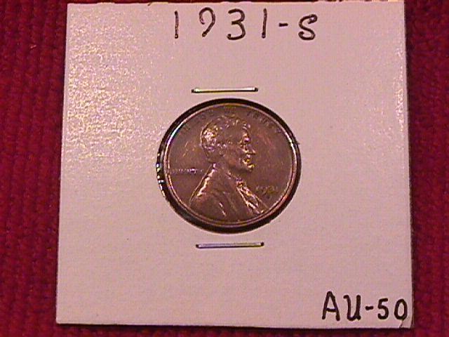 Lincoln Copper Penny 1931-S Almost Uncirculated #50