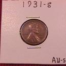 Lincoln Copper Penny 1931-S Almost Uncirculated #50