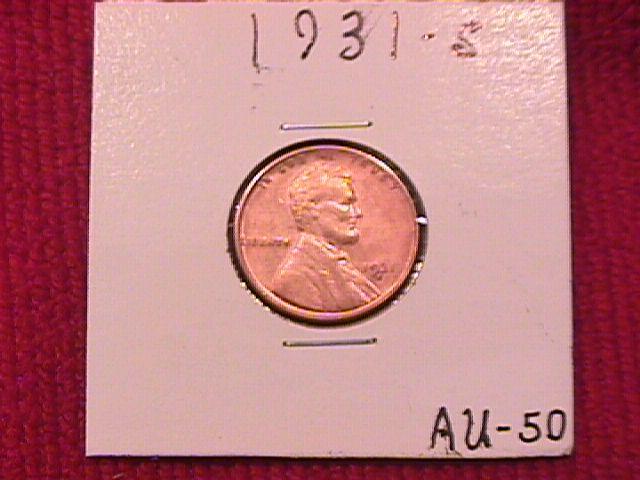 Lincoln Copper Penny 1931-S Almost Uncirculated #50