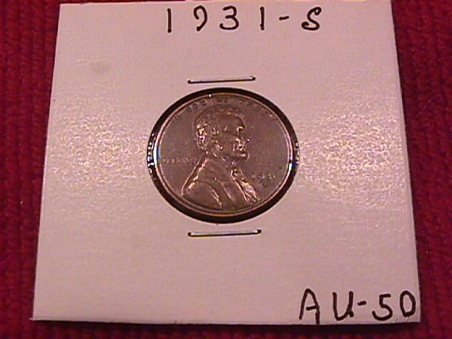 Lincoln Copper Penny 1931-S Almost Uncirculated #50