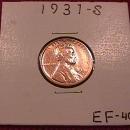 Lincoln Copper Penny 1931-S Extremely Fine #40