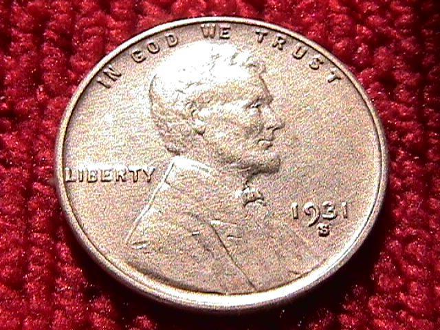 LINCOLN COPPER CENT 1931 S Almost Uncirculated #50