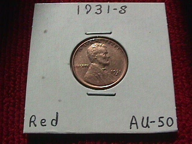 LINCOLN COPPER CENT 1931 S Almost Uncirculated #50