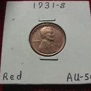 LINCOLN COPPER CENT 1931 S Almost Uncirculated #50