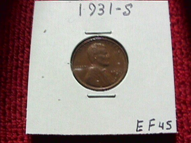 LINCOLN COPPER CENT 1931 S Extremely Fine + Condition