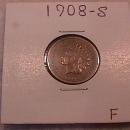 INDIAN HEAD Copper ONE CENT 1908-S Fine Condition