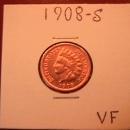 INDIAN HEAD Copper ONE CENT 1908-S Very Fine Condition
