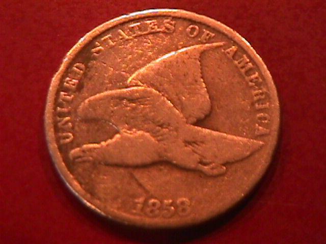 FLYING EAGLE Copper ONE CENT 1858 LARGE LETTERS VERY GOOD CONDITION