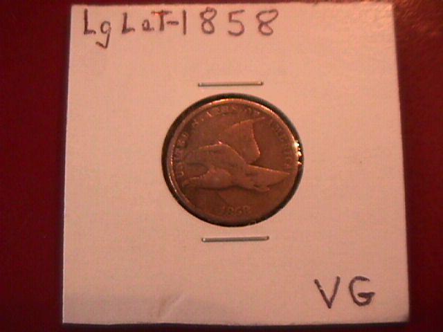 FLYING EAGLE Copper ONE CENT 1858 LARGE LETTERS VERY GOOD CONDITION