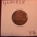 FLYING EAGLE Copper ONE CENT 1858 LARGE LETTERS VERY GOOD CONDITION