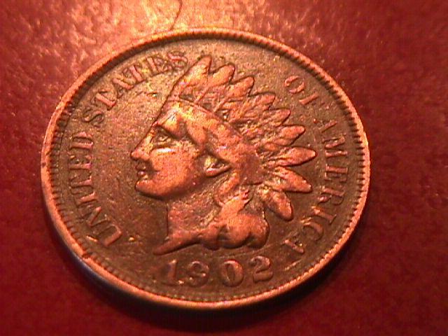 INDIAN HEAD Copper ONE CENT 1902 VERY GOOD CONDITION