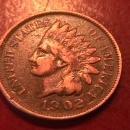INDIAN HEAD Copper ONE CENT 1902 VERY GOOD CONDITION
