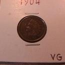 INDIAN HEAD Copper ONE CENT 1904 VERY GOOD CONDITION