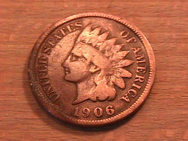 INDIAN HEAD Copper ONE CENT 1906 GOOD CONDITION