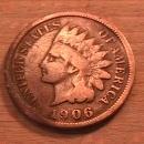 INDIAN HEAD Copper ONE CENT 1906 GOOD CONDITION