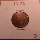 INDIAN HEAD Copper ONE CENT 1906 GOOD CONDITION