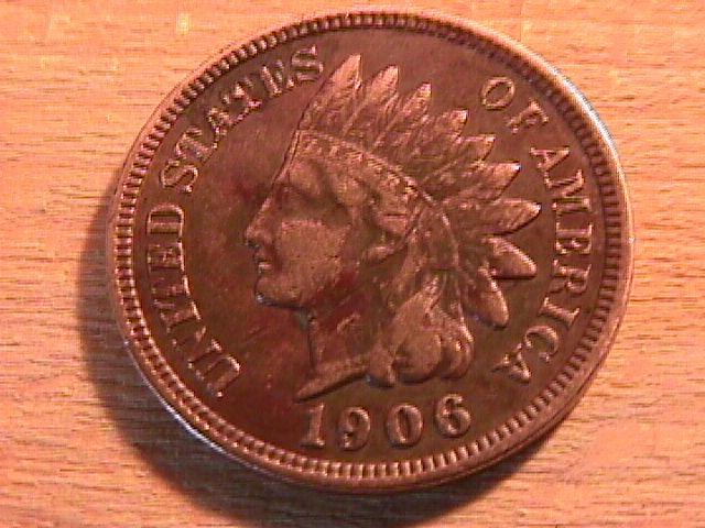 INDIAN HEAD Copper ONE CENT 1906 VERY FINE CONDITION