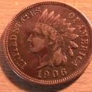 INDIAN HEAD Copper ONE CENT 1906 VERY FINE CONDITION
