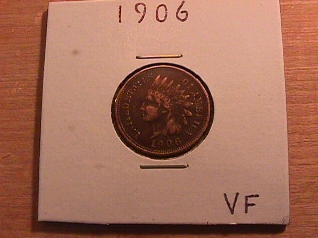 INDIAN HEAD Copper ONE CENT 1906 VERY FINE CONDITION