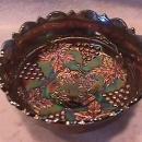 Fenton Carnival Glass (Grape & Cable) Nut Bowl-Blue