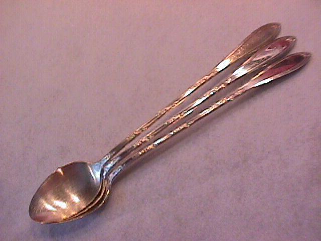 International/New England Silverplate (Rosemary) 1919=3-Iced Tea Spoons