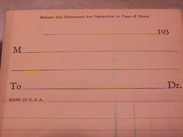 WEIS Early Billing Instrument