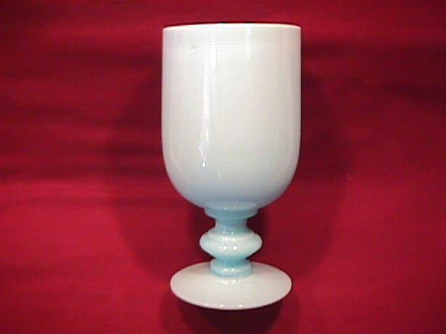 Vallerysthal French Blue Opaline Tall Goblet
