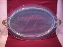 Rare= Fry Oven Glass Platter & Stand